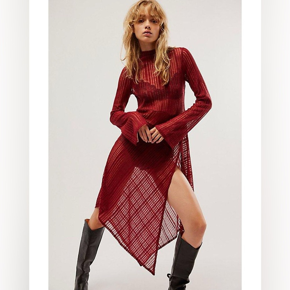 Free People Red Empress Maxi Top